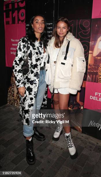 Emma Louise Connolly seen attending Cara Delevingne x Nasty Gal - launch party at The Box club in Soho on October 22, 2019 in London, England.