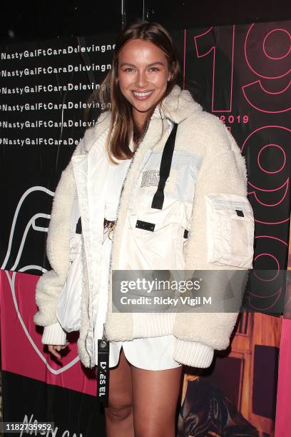 Emma Louise Connolly seen attending Cara Delevingne x Nasty Gal - launch party at The Box club in Soho on October 22, 2019 in London, England.