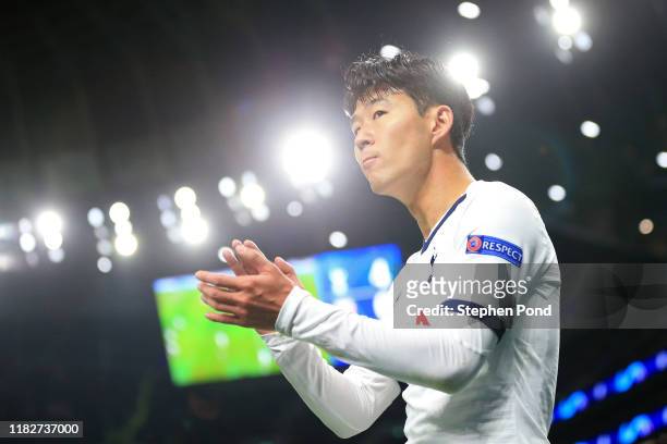 Heung-Min Son of Tottenham Hotspur during the UEFA Champions League group B match between Tottenham Hotspur and Crvena Zvezda at Tottenham Hotspur...