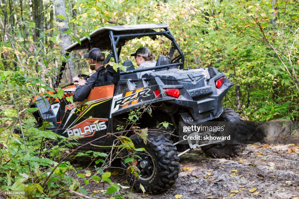 Trail Riding on 4x4 Side-by-Side Off-Road Vehicle