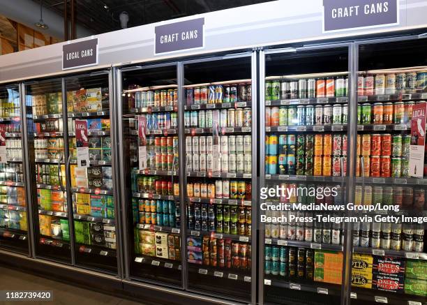 The beer refrigerator at the Whole Foods set to open October 23, at at the new 2nd and PCH shopping center in Long Beach on Tuesday, October 22, 2019.