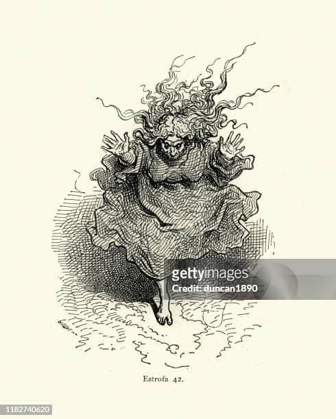 ilustraciones, imágenes clip art, dibujos animados e iconos de stock de la rabia de las brujas. orlando furioso - bruja
