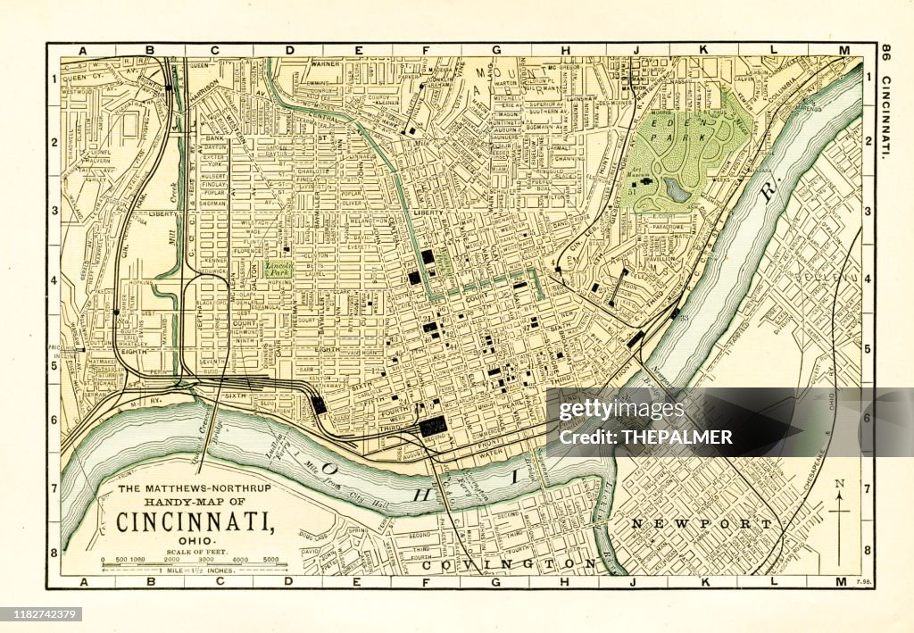 Cincinnati map 1898