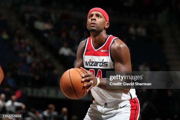 Miles of the Washington Wizards shoots the ball against the Minnesota Timberwolves on November 15, 2019 at Target Center in Minneapolis, Minnesota....