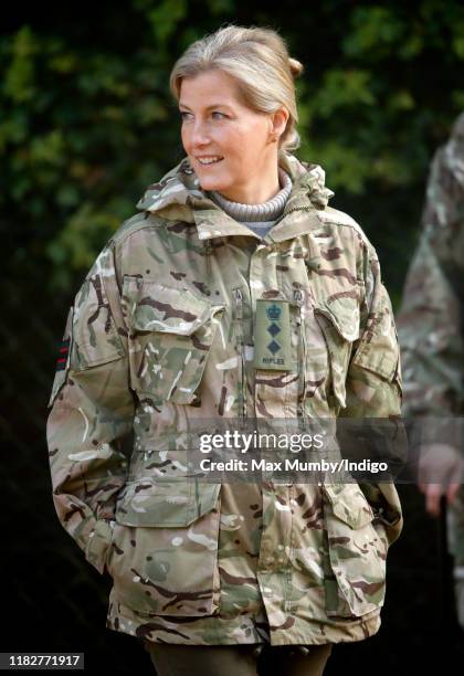 Sophie, Countess of Wessex attends The Countess of Wessex Cup 2019 at St John Moore Barracks on October 22, 2019 in Winchester, England. The Countess...