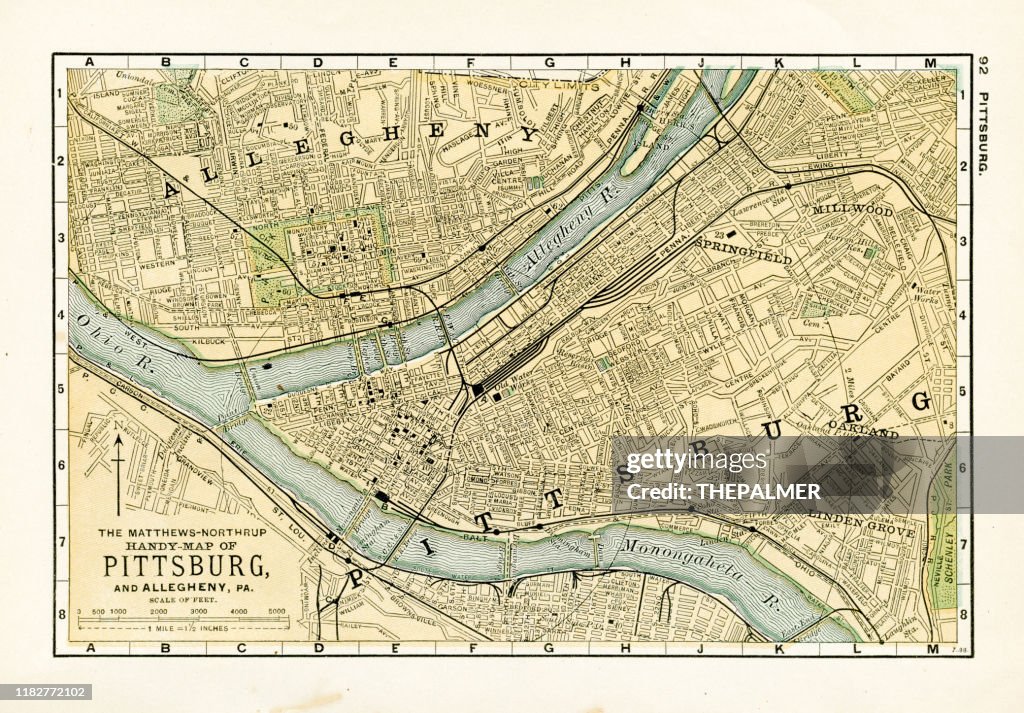 Pittsburg Pennsylvania map 1898