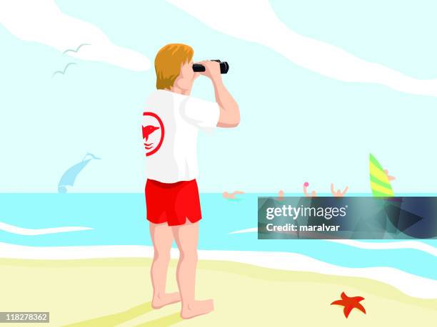 lifeguard beach holidays - lifeguard beach stock illustrations