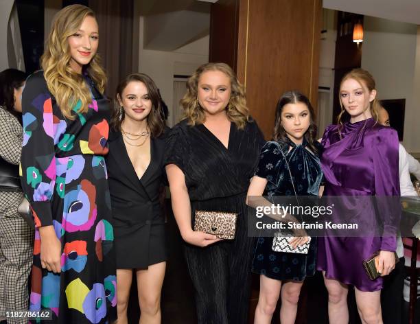 Ava Michelle, Joey King, Danielle Macdonald, Hannah Zeile and Larsen Thompson attend InStyle & Kate Spade New York Dinner Co-Hosted By Laura Brown &...