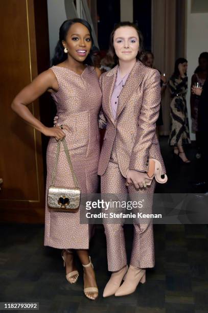 Aja Naomi King and Elsie Fisher attend InStyle & Kate Spade New York Dinner Co-Hosted By Laura Brown & Nicola Glass at Sunset Tower on October 22,...