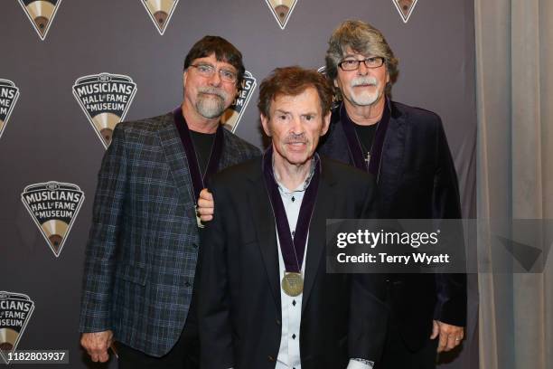 Inductees Teddy Gentry, Jeff Cook and Randy Owen of Alabama attend the 2019 Musicians Hall of Fame Induction Ceremony & Concert at Schermerhorn...