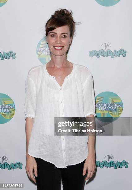 Laurel Coppock attends The Groundlings Theatre 45th anniversary sketch comedy show at The Groundlings Theatre on October 22, 2019 in Los Angeles,...