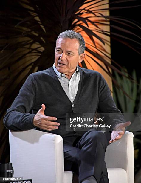 The Walt Disney Company Chairman and CEO Bob Iger speaks onstage at WSJ. Magazine at WSJ Tech Live at The Montage Laguna Beach on October 22, 2019 in...
