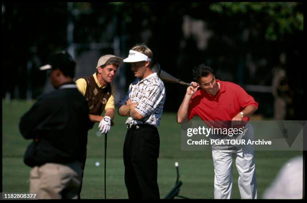 Jesper Parnevik, Stuart Appleby, David Feherty 1998 Doral-Ryder Open - March Photo by Stan Badz/PGA TOUR Archive via Getty Images