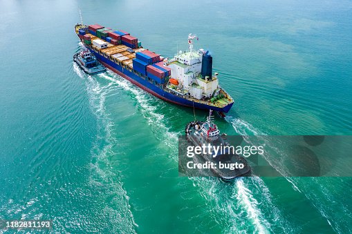 Container ship moving Container ship moving