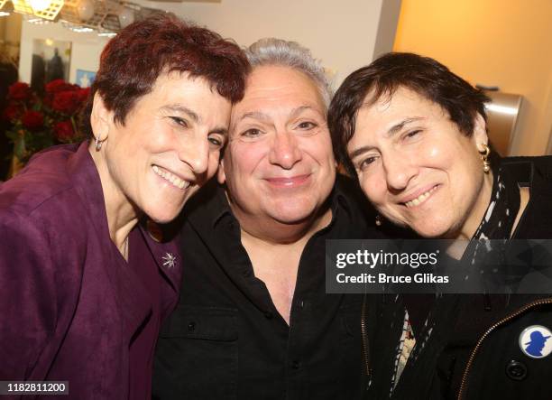 Liz Abzug, Harvey Fierstein and Eve Abzug pose at the opening night of the new Manhattan Theatre Club play "Bella Bella" at MTC Stage 1 Theatre at...