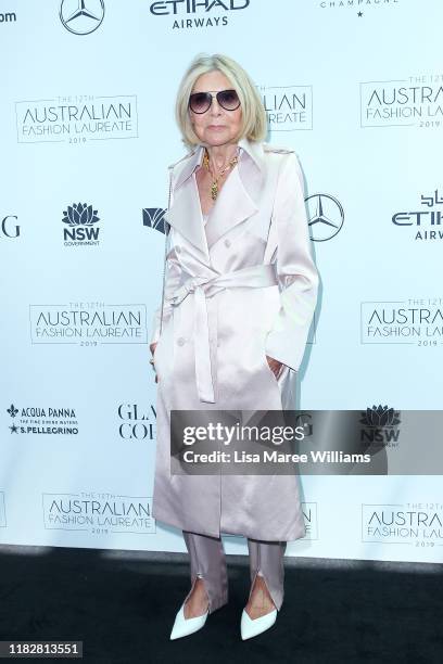 Carla Zampatti attends the Australian Fashion Laureate 2019 at Cafe Sydney on October 23, 2019 in Sydney, Australia.