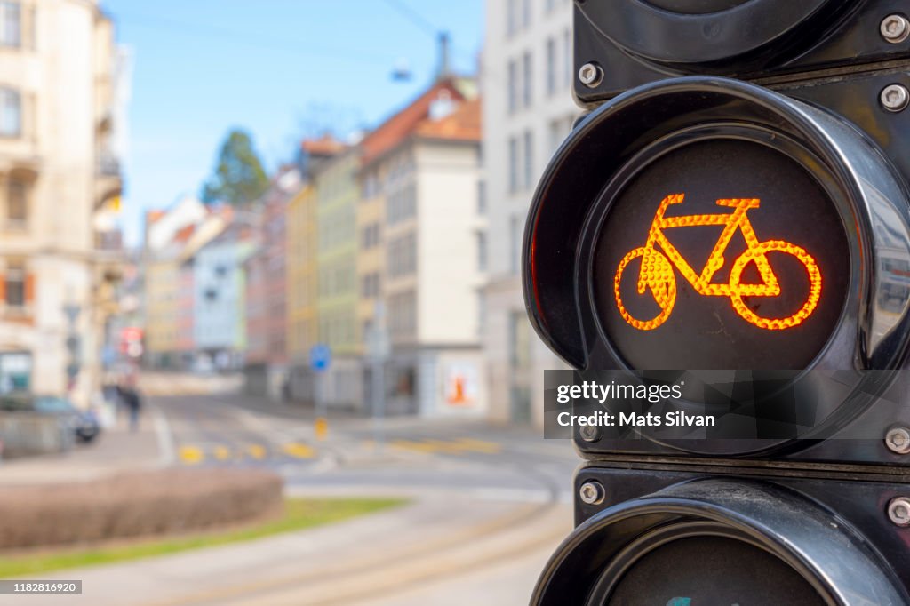 Traffic Light for Bicycle in City