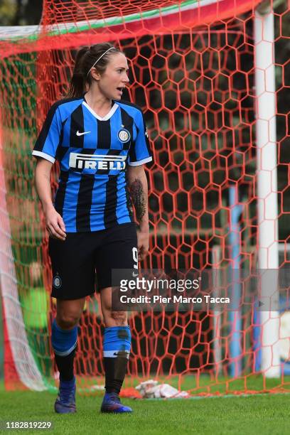Regina Baresi of FC Internazionale Women leaves the pitch during the Women Serie A match between FC Internazionale and Orobica at Campo Sportivo F....