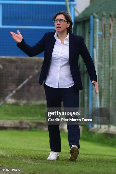 Head Coach of Orobiche Women Marianna Marini gestures during the Women Serie A match between FC Internazionale and Orobica at Campo Sportivo F....