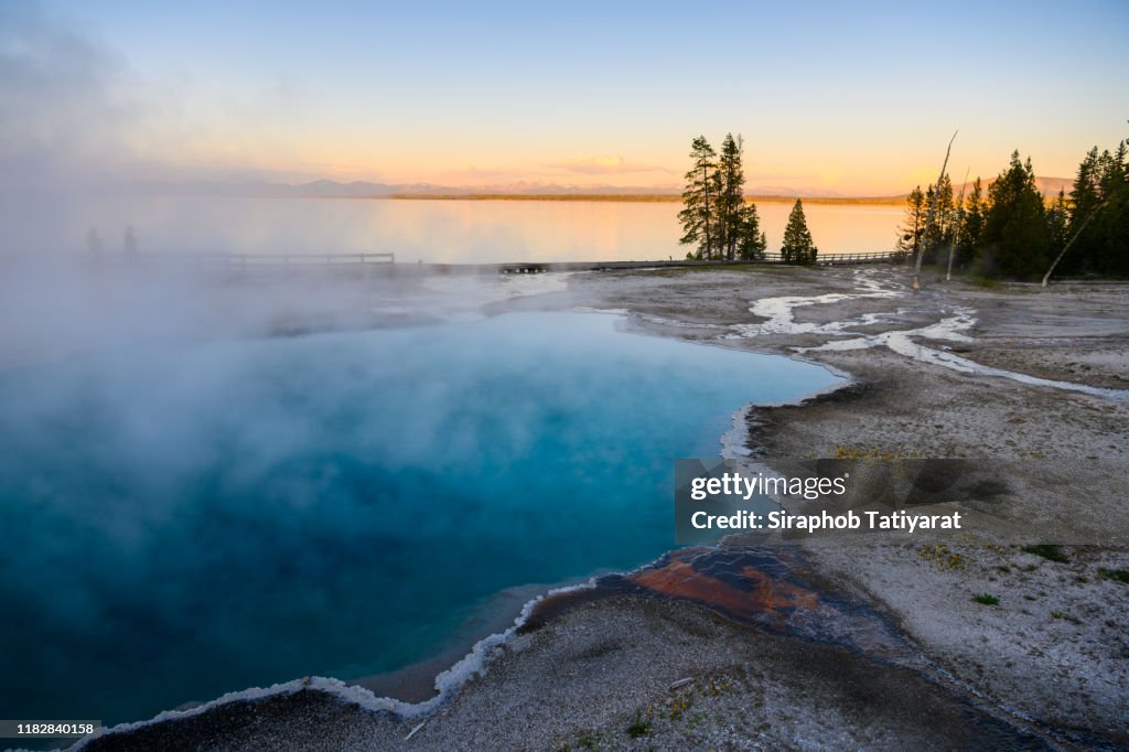 Yellowstone west thumb thermal pool close-up