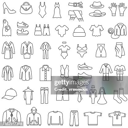Clothes Icons Editable Outlines Clothes Icons Editable Outlines