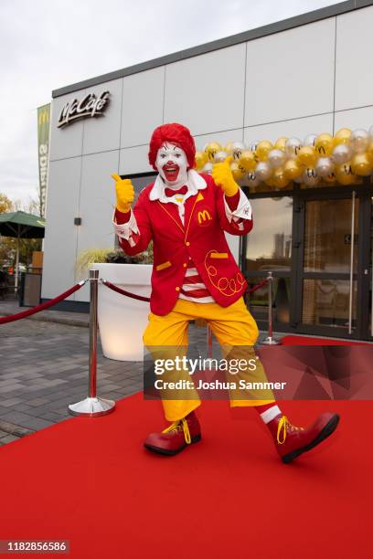 Ronald McDonald attends the reopening celebration of McDonald's restaurant on October 23, 2019 in Krefeld, Germany.