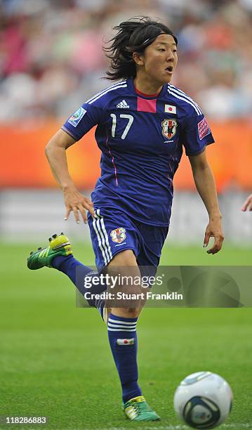 Yuki Nagasato of Japan in action during the FIFA Women's World Cup 2011 group B match between England and Japan at the FIFA World Cup stadiumon July...