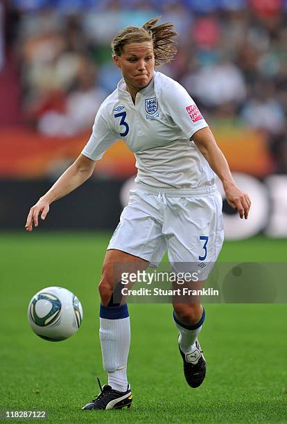 Rachel Unitt of England in action during the FIFA Women's World Cup 2011 group B match between England and Japan at the FIFA World Cup stadiumon July...