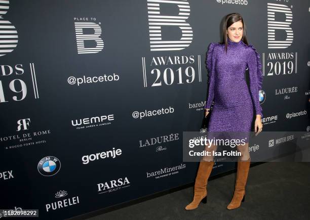 Model Marie Nasemann at the "Place To B Awards" at Axel-Springer-Haus on November 16, 2019 in Berlin, Germany.