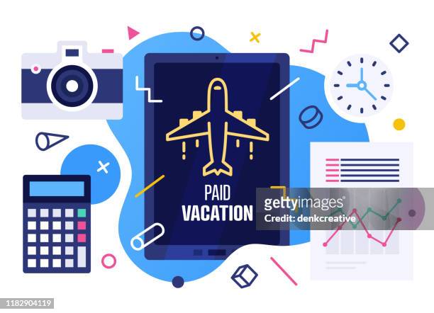 paid vacation vector illustration design - annual stock illustrations