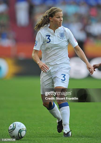 Rachel Unitt of England in action during the FIFA Women's World Cup 2011 group B match between England and Japan at the FIFA World Cup stadiumon July...