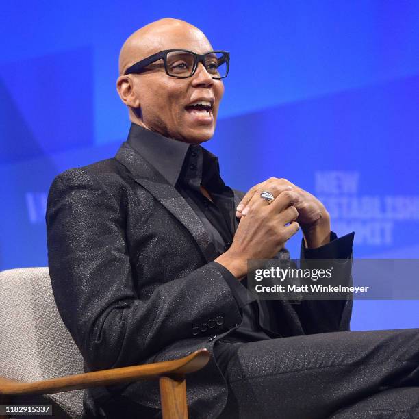 RuPaul speaks onstage during 'Long Live the Queen: The Business of Being RuPaul' at Vanity Fair's 6th Annual New Establishment Summit at Wallis...