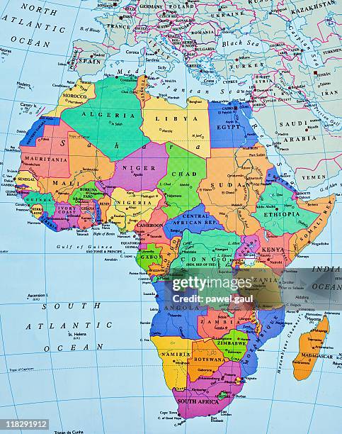 africa map - map of africa stock pictures, royalty-free photos & images