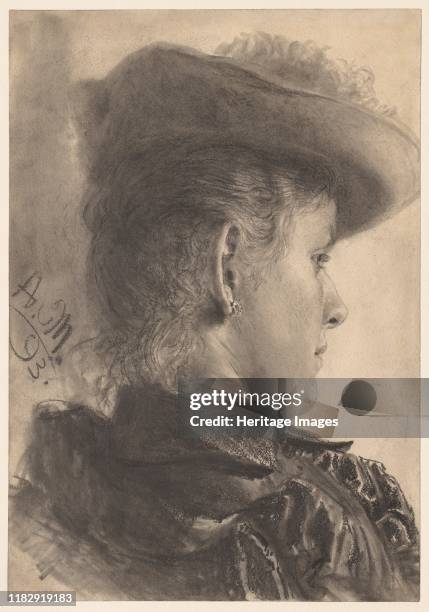 Bust of a Woman, Seen from Behind, 1893. In the last two decades of his life, Menzel executed numerous studies of heads of models. Here tonal...