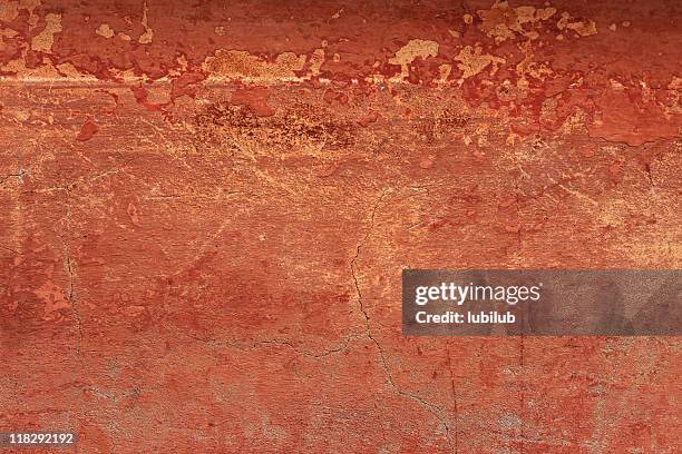 old reddish grungy wall texture with cracks  (xxxl) - chipping stock pictures, royalty-free photos & images