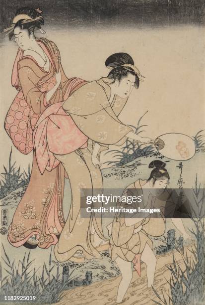 Catching Fireflies Beneath a Willow Tree , circa 1796-1797. A group of women amuse themselves by chasing fireflies next to a stream. A sense of...