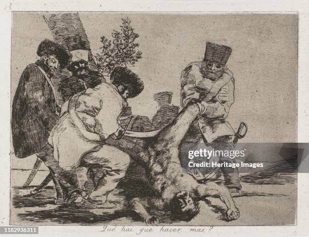 Pl. 33, What more can one do?, 1810-1813 . Creator Francisco de Goya ; Real Academia.