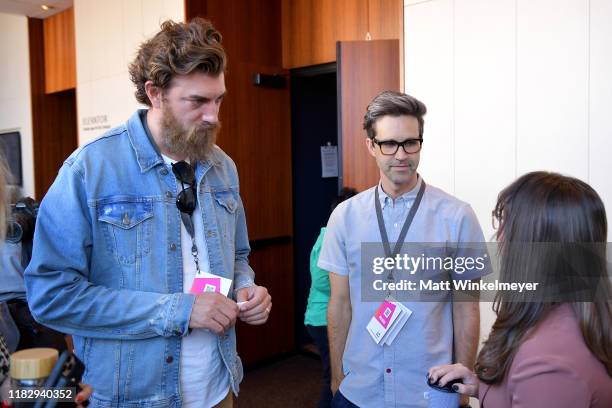 Rhett James McLaughlin and Link Neal attend Vanity Fair's 6th Annual New Establishment Summit at Wallis Annenberg Center for the Performing Arts on...