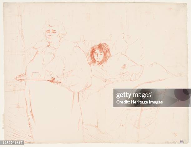 Woman Carrying a Tray, Mme. Baron and Mlle. Popo, 1896. Creator Henri de Toulouse-Lautrec .