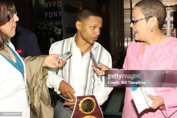 June 9: MANDATORY CREDIT Bill Tompkins/Getty Images Ivan Calderon interacting with the media at Madison Square Garden for his upcoming Super...