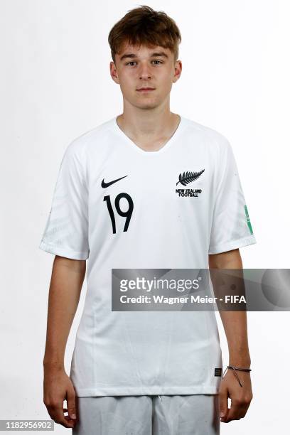 Harry Bark poses during the U17 New Zealand team presentation on October 23, 2019 in Brasilia, Brazil.