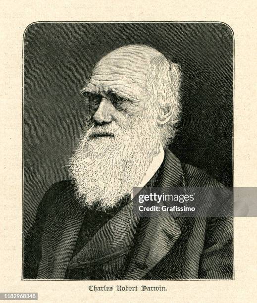 Charles Darwin Naturalist Portrait Illustration High-Res Vector Graphic