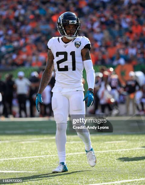 Bouye of the Jacksonville Jaguars against the Cincinnati Bengals at Paul Brown Stadium on October 20, 2019 in Cincinnati, Ohio.