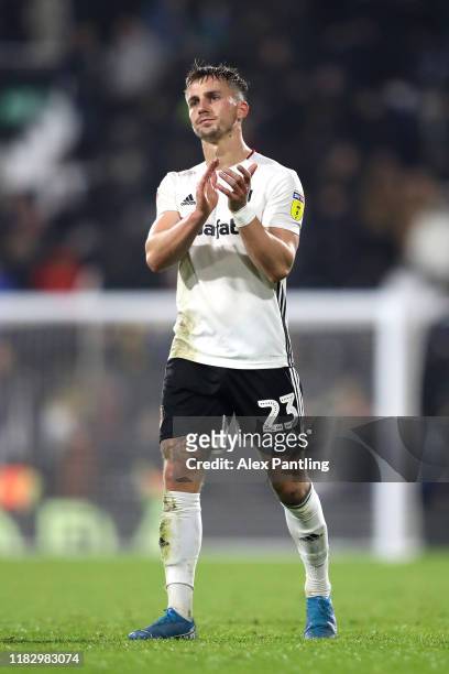 Joe Bryan of Fulham acknowledges the fans during the Sky Bet Championship match between Fulham and Luton Town at Craven Cottage on October 23, 2019...