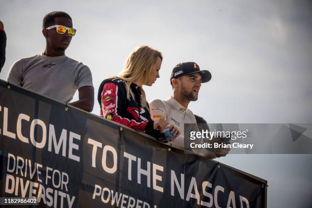 Rajah Caruth, Brooke Storer, Loris Hezemans, NASCAR Drive for Diversity Combine at New Smyrna Speedway on October 23, 2019 in New Smyrna Beach,...