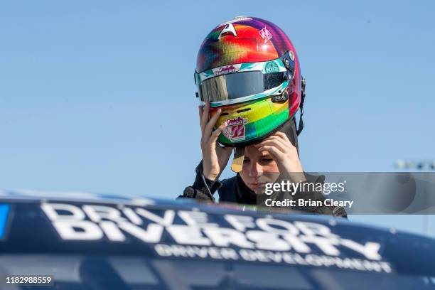 Isabella Robusto, NASCAR Drive for Diversity Combine at New Smyrna Speedway on October 23, 2019 in New Smyrna Beach, Florida.