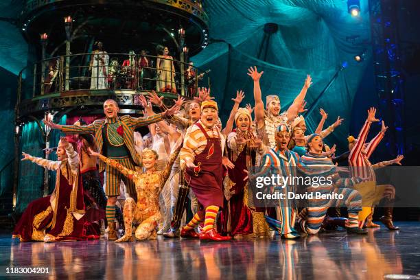 Artists perform during Cirque du Soleil presents "KOOZA" atPuerta del Angel stage on October 23, 2018 in Madrid, Spain.