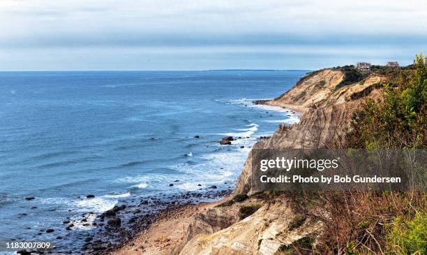 the bluffs at block island - rhode island stock pictures, royalty-free photos & images