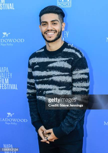 Actor Mena Massoud attends the Rising Star Showcase at the Napa Valley Film Festival at Materra Cunat Family Vineyards on November 16, 2019 in Napa,...
