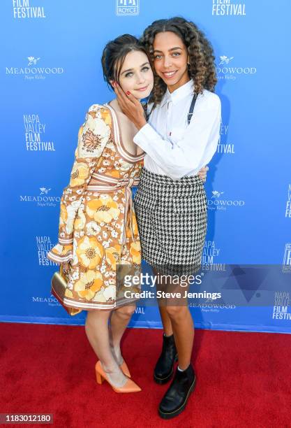 Actresses Jessica Barden and Hayley Law attend the Rising Star Showcase at the Napa Valley Film Festival at Materra Cunat Family Vineyards on...